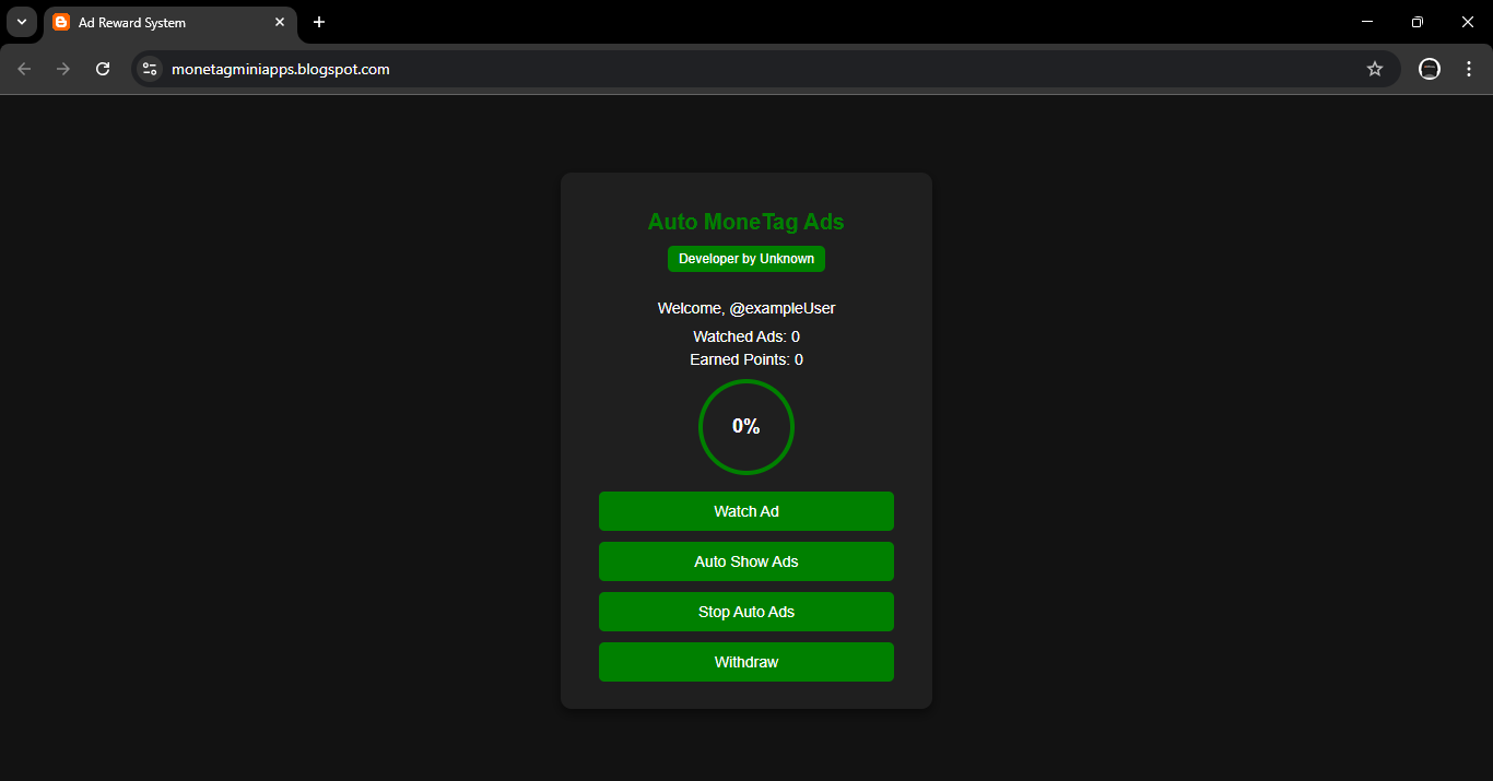 Download Free:Monetag Telegram Mini Apps Blogger Template